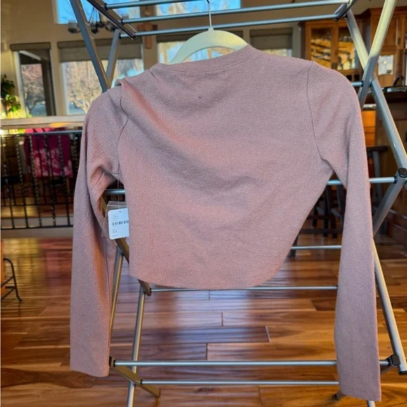 NWT Free People Elegant Clay Pink Twist Front Top - Picture 4 of 8